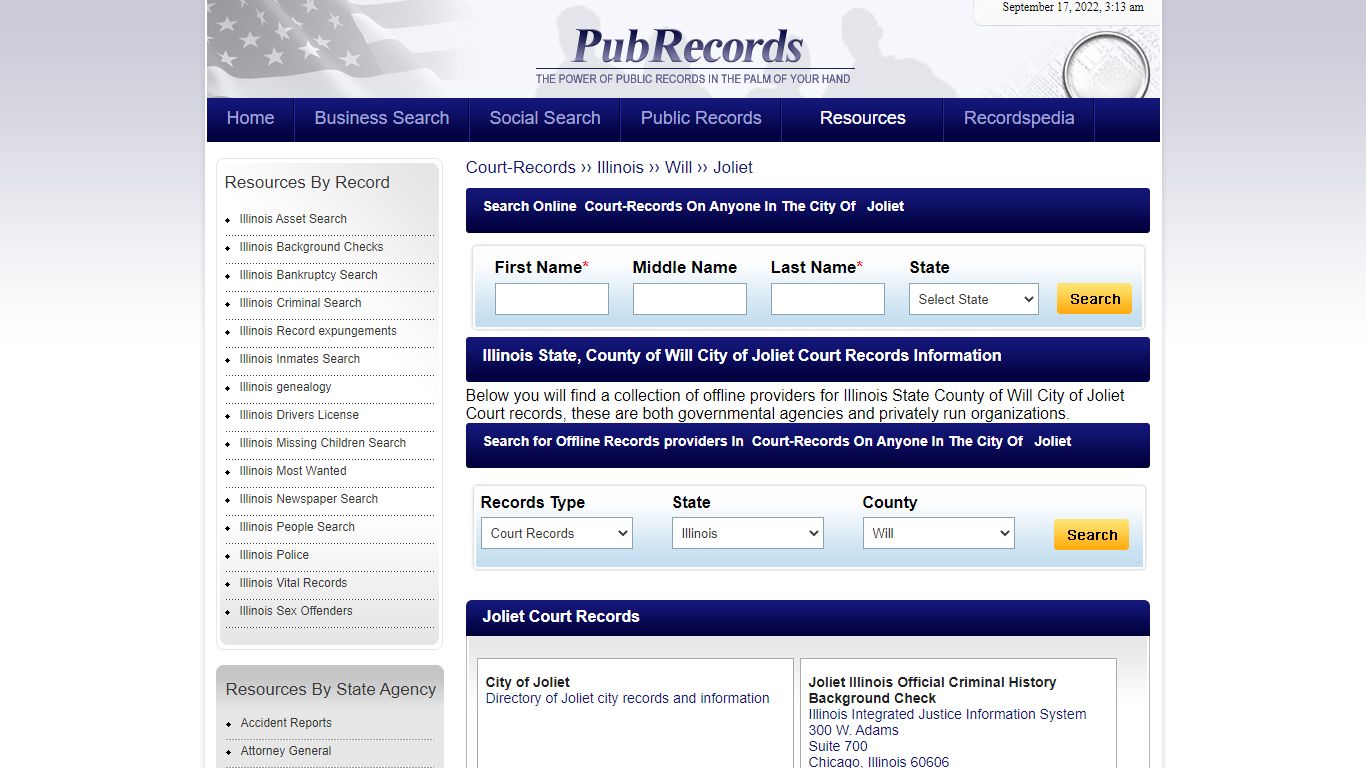 Joliet, Will County, Illinois Court Records - Pubrecords.com